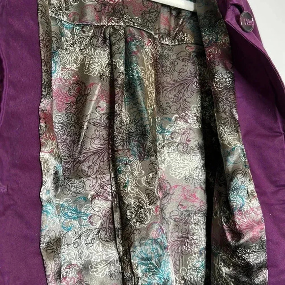 Motto Women's 14 Beautifully Lined Maroon Peplum Jacket Blazer Pockets Ruffle - Picture 8 of 8